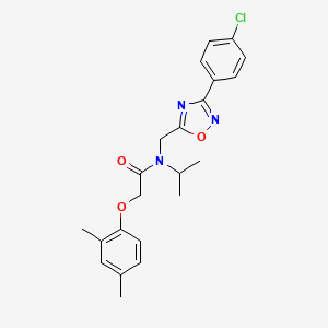 molecular formula C22H24ClN3O3 B11434948 N-{[3-(4-chlorophenyl)-1,2,4-oxadiazol-5-yl]methyl}-2-(2,4-dimethylphenoxy)-N-(propan-2-yl)acetamide 