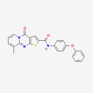 molecular formula C24H17N3O3S B11434952 9-methyl-4-oxo-N-(4-phenoxyphenyl)-4H-pyrido[1,2-a]thieno[2,3-d]pyrimidine-2-carboxamide 