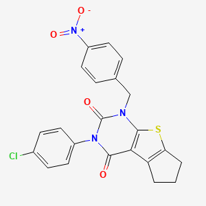 3-(4-chlorophenyl)-1-(4-nitrobenzyl)-1,5,6,7-tetrahydro-2H-cyclopenta[4,5]thieno[2,3-d]pyrimidine-2,4(3H)-dione