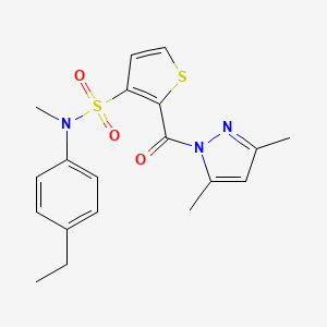 molecular formula C19H21N3O3S2 B11435012 2-[(3,5-dimethyl-1H-pyrazol-1-yl)carbonyl]-N-(4-ethylphenyl)-N-methylthiophene-3-sulfonamide 