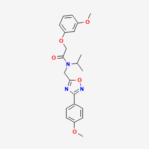 molecular formula C22H25N3O5 B11435032 2-(3-methoxyphenoxy)-N-{[3-(4-methoxyphenyl)-1,2,4-oxadiazol-5-yl]methyl}-N-(propan-2-yl)acetamide 