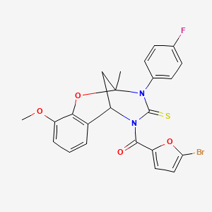 (5-Bromo-2-furyl)[3-(4-fluorophenyl)-10-methoxy-2-methyl-4-thioxo-3,4-dihydro-2H-2,6-methano-1,3,5-benzoxadiazocin-5(6H)-YL]methanone