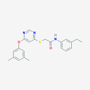 molecular formula C22H23N3O2S B11435089 2-{[6-(3,5-dimethylphenoxy)pyrimidin-4-yl]sulfanyl}-N-(3-ethylphenyl)acetamide 