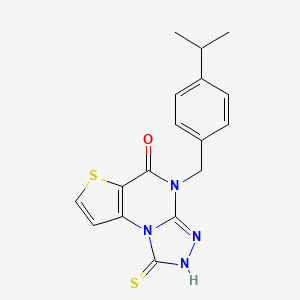 molecular formula C17H16N4OS2 B11435104 4-(4-isopropylbenzyl)-1-thioxo-2,4-dihydrothieno[2,3-e][1,2,4]triazolo[4,3-a]pyrimidin-5(1H)-one 