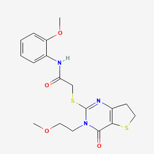 2-((3-(2-methoxyethyl)-4-oxo-3,4,6,7-tetrahydrothieno[3,2-d]pyrimidin-2-yl)thio)-N-(2-methoxyphenyl)acetamide