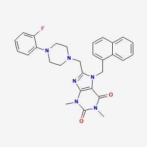 molecular formula C29H29FN6O2 B11435145 8-{[4-(2-fluorophenyl)piperazin-1-yl]methyl}-1,3-dimethyl-7-(1-naphthylmethyl)-3,7-dihydro-1H-purine-2,6-dione 