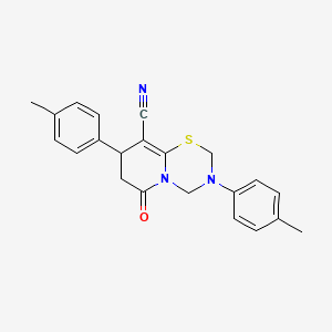 3,8-bis(4-methylphenyl)-6-oxo-3,4,7,8-tetrahydro-2H,6H-pyrido[2,1-b][1,3,5]thiadiazine-9-carbonitrile