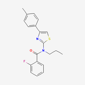 2-fluoro-N-[4-(4-methylphenyl)-1,3-thiazol-2-yl]-N-propylbenzamide