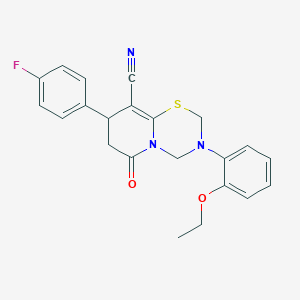 3-(2-ethoxyphenyl)-8-(4-fluorophenyl)-6-oxo-3,4,7,8-tetrahydro-2H,6H-pyrido[2,1-b][1,3,5]thiadiazine-9-carbonitrile