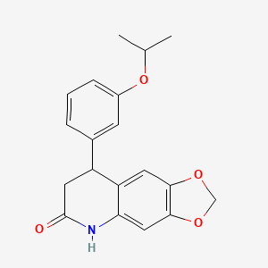 molecular formula C19H19NO4 B11435223 8-[3-(propan-2-yloxy)phenyl]-7,8-dihydro[1,3]dioxolo[4,5-g]quinolin-6(5H)-one 