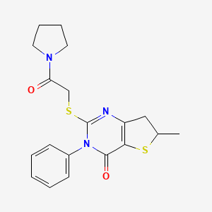 6-methyl-2-((2-oxo-2-(pyrrolidin-1-yl)ethyl)thio)-3-phenyl-6,7-dihydrothieno[3,2-d]pyrimidin-4(3H)-one