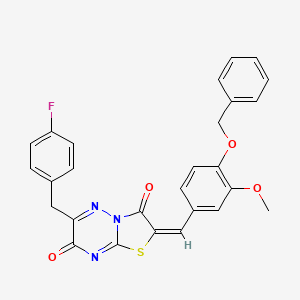 (2E)-2-[4-(benzyloxy)-3-methoxybenzylidene]-6-(4-fluorobenzyl)-7H-[1,3]thiazolo[3,2-b][1,2,4]triazine-3,7(2H)-dione