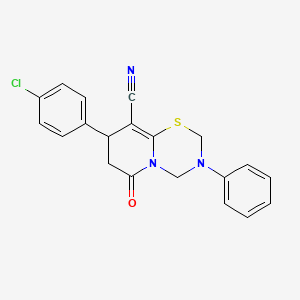 8-(4-chlorophenyl)-6-oxo-3-phenyl-3,4,7,8-tetrahydro-2H,6H-pyrido[2,1-b][1,3,5]thiadiazine-9-carbonitrile