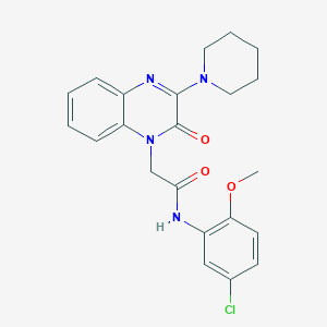 N-(5-chloro-2-methoxyphenyl)-2-[2-oxo-3-(piperidin-1-yl)-1,2-dihydroquinoxalin-1-yl]acetamide