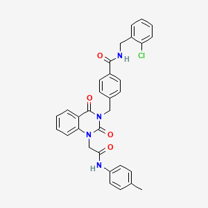 N-(2-chlorobenzyl)-4-((2,4-dioxo-1-(2-oxo-2-(p-tolylamino)ethyl)-1,2-dihydroquinazolin-3(4H)-yl)methyl)benzamide