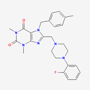 8-[[4-(2-Fluorophenyl)piperazin-1-yl]methyl]-1,3-dimethyl-7-[(4-methylphenyl)methyl]purine-2,6-dione