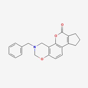 molecular formula C21H19NO3 B11435333 3-benzyl-3,4,8,9-tetrahydro-2H-cyclopenta[3,4]chromeno[8,7-e][1,3]oxazin-6(7H)-one 