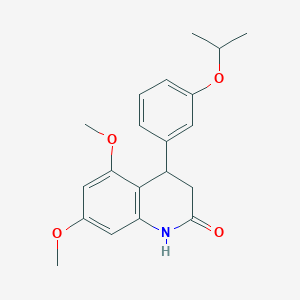 molecular formula C20H23NO4 B11435345 5,7-dimethoxy-4-[3-(propan-2-yloxy)phenyl]-3,4-dihydroquinolin-2(1H)-one 