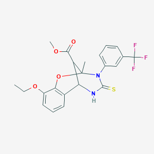 methyl 10-ethoxy-2-methyl-4-thioxo-3-[3-(trifluoromethyl)phenyl]-3,4,5,6-tetrahydro-2H-2,6-methano-1,3,5-benzoxadiazocine-11-carboxylate