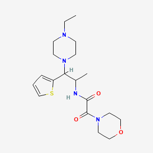 molecular formula C19H30N4O3S B11435358 N-(1-(4-ethylpiperazin-1-yl)-1-(thiophen-2-yl)propan-2-yl)-2-morpholino-2-oxoacetamide 