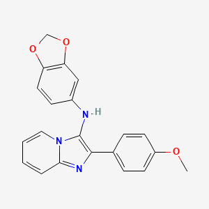 molecular formula C21H17N3O3 B11435365 N-(1,3-benzodioxol-5-yl)-2-(4-methoxyphenyl)imidazo[1,2-a]pyridin-3-amine 