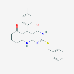 2-[(3-methylbenzyl)sulfanyl]-5-(4-methylphenyl)-5,8,9,10-tetrahydropyrimido[4,5-b]quinoline-4,6(3H,7H)-dione