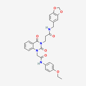 N-(1,3-benzodioxol-5-ylmethyl)-3-[1-{2-[(4-ethoxyphenyl)amino]-2-oxoethyl}-2,4-dioxo-1,4-dihydroquinazolin-3(2H)-yl]propanamide