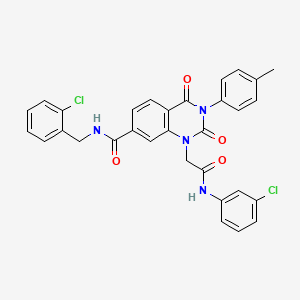 N-(2-chlorobenzyl)-1-{2-[(3-chlorophenyl)amino]-2-oxoethyl}-3-(4-methylphenyl)-2,4-dioxo-1,2,3,4-tetrahydroquinazoline-7-carboxamide