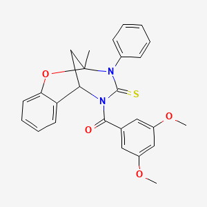 (3,5-dimethoxyphenyl)(2-methyl-3-phenyl-4-thioxo-3,4-dihydro-2H-2,6-methano-1,3,5-benzoxadiazocin-5(6H)-yl)methanone