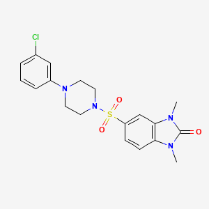 5-{[4-(3-chlorophenyl)piperazin-1-yl]sulfonyl}-1,3-dimethyl-1,3-dihydro-2H-benzimidazol-2-one