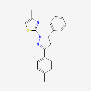 4-methyl-2-[3-(4-methylphenyl)-5-phenyl-4,5-dihydro-1H-pyrazol-1-yl]-1,3-thiazole