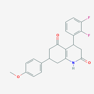 molecular formula C22H19F2NO3 B11435478 4-(2,3-difluorophenyl)-7-(4-methoxyphenyl)-4,6,7,8-tetrahydroquinoline-2,5(1H,3H)-dione 