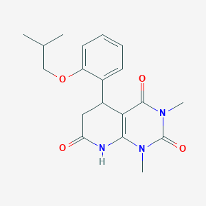 molecular formula C19H23N3O4 B11435502 1,3-dimethyl-5-[2-(2-methylpropoxy)phenyl]-5,8-dihydropyrido[2,3-d]pyrimidine-2,4,7(1H,3H,6H)-trione 