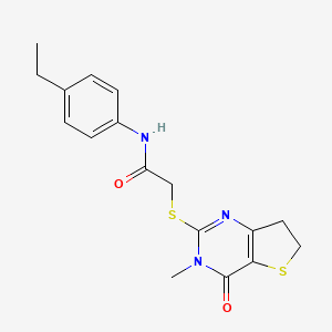 molecular formula C17H19N3O2S2 B11435508 N-(4-Ethylphenyl)-2-({3-methyl-4-oxo-3H,4H,6H,7H-thieno[3,2-D]pyrimidin-2-YL}sulfanyl)acetamide 