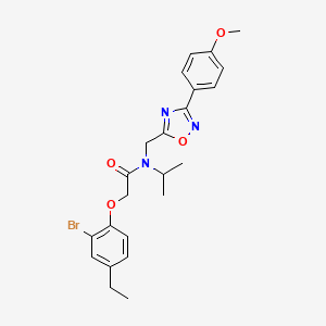 molecular formula C23H26BrN3O4 B11435510 2-(2-bromo-4-ethylphenoxy)-N-{[3-(4-methoxyphenyl)-1,2,4-oxadiazol-5-yl]methyl}-N-(propan-2-yl)acetamide 