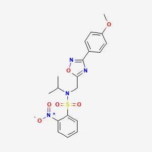 molecular formula C19H20N4O6S B11435515 N-{[3-(4-methoxyphenyl)-1,2,4-oxadiazol-5-yl]methyl}-2-nitro-N-(propan-2-yl)benzenesulfonamide 