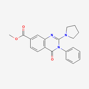 Methyl 4-oxo-3-phenyl-2-(pyrrolidin-1-yl)-3,4-dihydroquinazoline-7-carboxylate