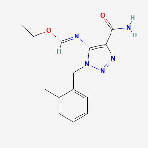 molecular formula C14H17N5O2 B11435539 ethyl [4-carbamoyl-1-(2-methylbenzyl)-1H-1,2,3-triazol-5-yl]imidoformate 