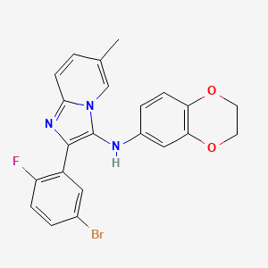 2-(5-bromo-2-fluorophenyl)-N-(2,3-dihydro-1,4-benzodioxin-6-yl)-6-methylimidazo[1,2-a]pyridin-3-amine