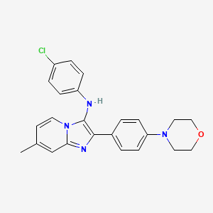 molecular formula C24H23ClN4O B11435546 N-(4-chlorophenyl)-7-methyl-2-[4-(morpholin-4-yl)phenyl]imidazo[1,2-a]pyridin-3-amine 