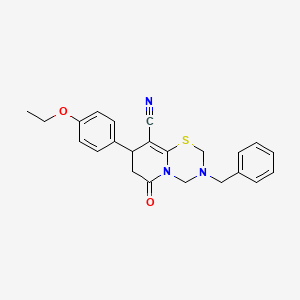 3-benzyl-8-(4-ethoxyphenyl)-6-oxo-3,4,7,8-tetrahydro-2H,6H-pyrido[2,1-b][1,3,5]thiadiazine-9-carbonitrile