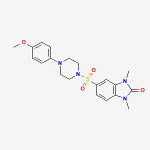 molecular formula C20H24N4O4S B11435563 5-{[4-(4-methoxyphenyl)piperazin-1-yl]sulfonyl}-1,3-dimethyl-1,3-dihydro-2H-benzimidazol-2-one 