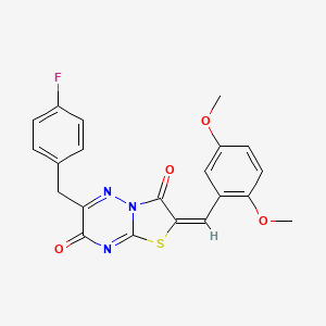 (2E)-2-(2,5-dimethoxybenzylidene)-6-(4-fluorobenzyl)-7H-[1,3]thiazolo[3,2-b][1,2,4]triazine-3,7(2H)-dione