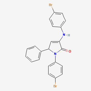 molecular formula C22H16Br2N2O B11435580 1-(4-bromophenyl)-3-[(4-bromophenyl)amino]-5-phenyl-1,5-dihydro-2H-pyrrol-2-one 