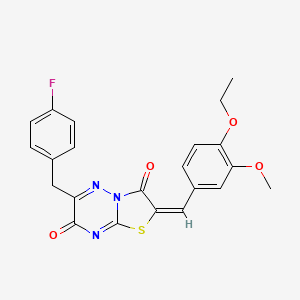 (2E)-2-(4-ethoxy-3-methoxybenzylidene)-6-(4-fluorobenzyl)-7H-[1,3]thiazolo[3,2-b][1,2,4]triazine-3,7(2H)-dione