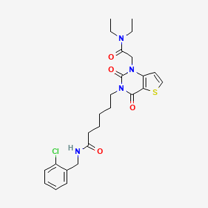 molecular formula C25H31ClN4O4S B11435586 N-(2-chlorobenzyl)-6-[1-[2-(diethylamino)-2-oxoethyl]-2,4-dioxo-1,4-dihydrothieno[3,2-d]pyrimidin-3(2H)-yl]hexanamide 