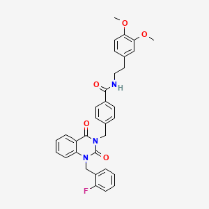 N-[2-(3,4-dimethoxyphenyl)ethyl]-4-({1-[(2-fluorophenyl)methyl]-2,4-dioxo-1,2,3,4-tetrahydroquinazolin-3-yl}methyl)benzamide