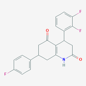 molecular formula C21H16F3NO2 B11435596 4-(2,3-difluorophenyl)-7-(4-fluorophenyl)-4,6,7,8-tetrahydroquinoline-2,5(1H,3H)-dione 