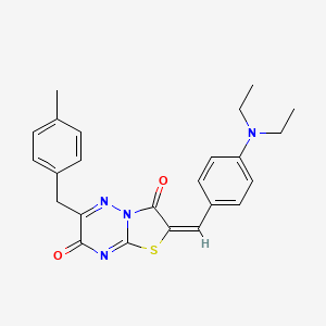 molecular formula C24H24N4O2S B11435618 (2E)-2-[4-(diethylamino)benzylidene]-6-(4-methylbenzyl)-7H-[1,3]thiazolo[3,2-b][1,2,4]triazine-3,7(2H)-dione 