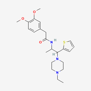 2-(3,4-Dimethoxyphenyl)-N-[1-(4-ethylpiperazin-1-YL)-1-(thiophen-2-YL)propan-2-YL]acetamide